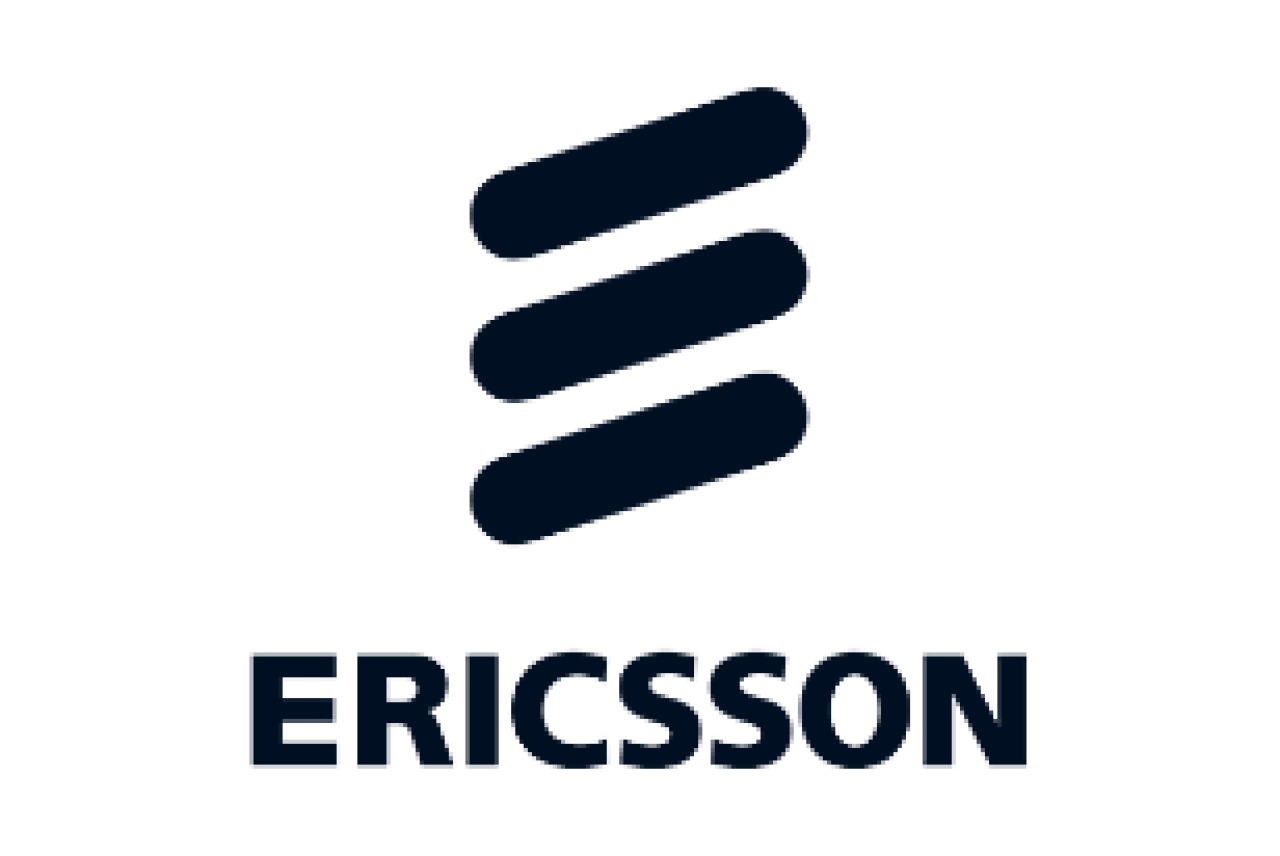 Ericsson logo in black.